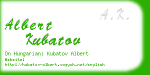 albert kubatov business card